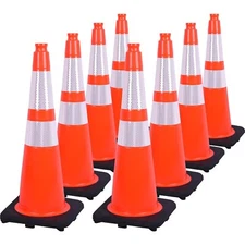 12"18"28"36" Orange PVC Traffic Cone Reflective Collar Black Base Safety Cone