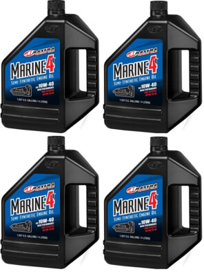 4 Gallon Bottles Maxima Marine 4T 10W-40 Watercraft & Outboard Engine Oil