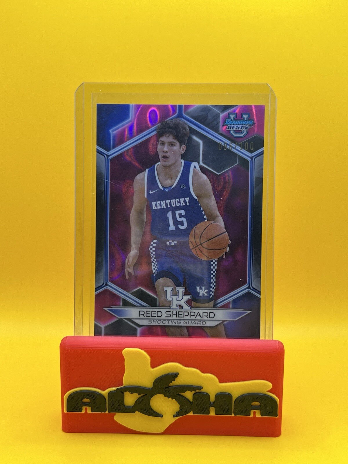 2023-24 Bowman University Best - Pink Lava Refractor #42 Reed Sheppard /100 (RC)