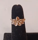 Size 4.5 Vintage Sterling Silver ring, 925 plumeria flower (#307)