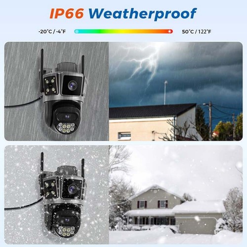 Three Lens IP Camera Wireless WIFI CCTV HD PTZ Smart Home Security Cam Outdoor - Picture 3 of 18