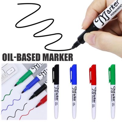 12Pcs/set Permanent Marker Indelible Waterproof Oily Pens Markers Pen Offi W1B7