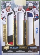 Erik Karlsson/P.K. Subban/Ekman-Larsson 2015-16 UD Premier Mega Patch Trios /25