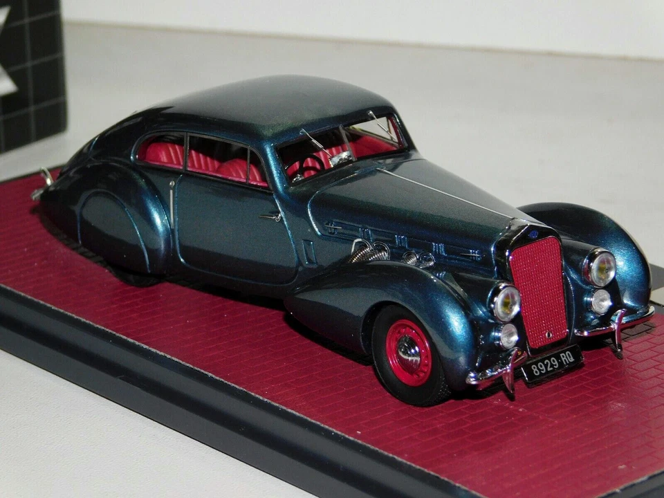 DELAGE D8-120 S POURTOUT COUPE 1938 MET. BLUE MATRIX LIM. MX50504-041 1/43 - Image 2 of 2