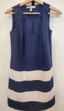 Forever 21 Women's Dress Size XS Side Zip Sleeveless Blue/White