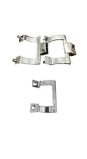 Chrome Shower Door Towel Bar Brackets and Inside Handle Pull Kit, 2" Screw Holes