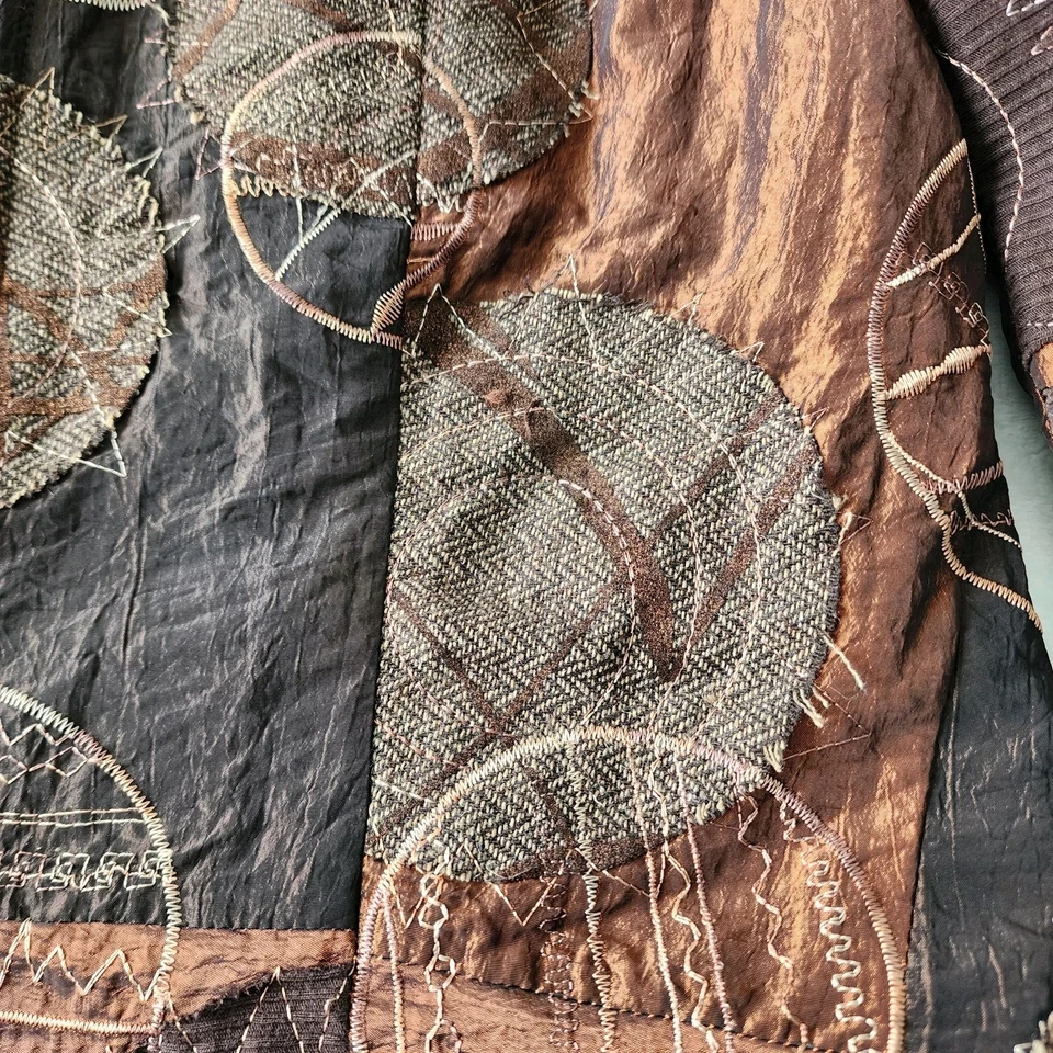 Joseph Ribkoff Jacket Womens 6 Embellished Abstract Textured Art To Wear Copper - Image 2 of 4