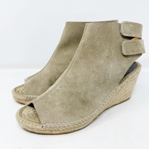 Bettye Muller Download Espadrille Tan Suede Wedge Sandals Womens 10