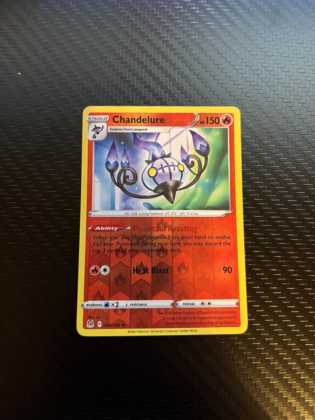 Chandelure 026/196 Reverse Holo Rare Lost Origin Pokemon Near Mint