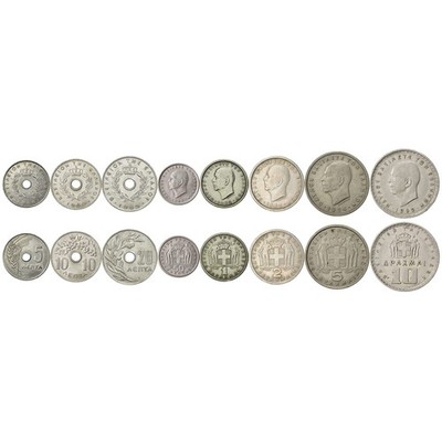 8 Coins from Greece | Greek Coin Set Collection 5 10 20 50 Silver and Copper 