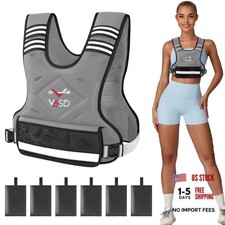 VBSD Adjustable Weighted Vest for Women Men 4-10lb/11-20lb/20-32lb 11-20LB Grey