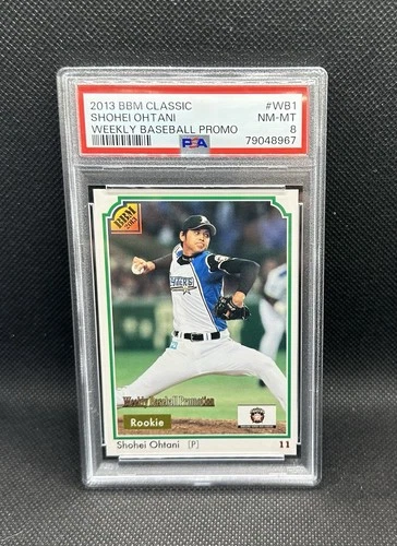 Shohei Ohtani 2013 BBM Classic - Weekly Baseball Promo #WB1 (RC) Rookie PSA 8