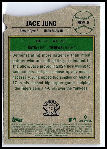 2025 Bowman Jace Jung Rookie of the Year Favorites Mega Box Refractor RC Tigers - Bild 2 von 10