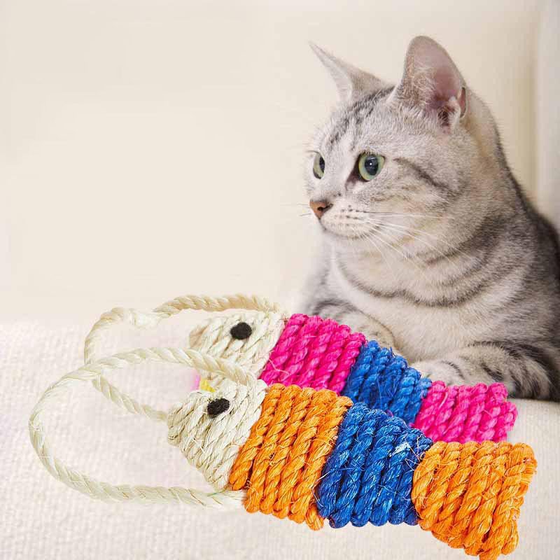 Cat Scratching Pad Cute Fish Shape Cat Scratching Post Sisal Rope Interesting