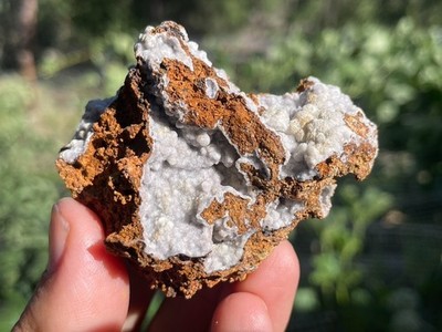 Hemimorphite, Calcite, Limonite - Cerro Gordo Mine, Inyo Co., California