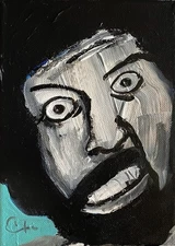 Sika WWE WWF Acrylic Painting on Canvas 5x7in Sergio Santos elsantosworld