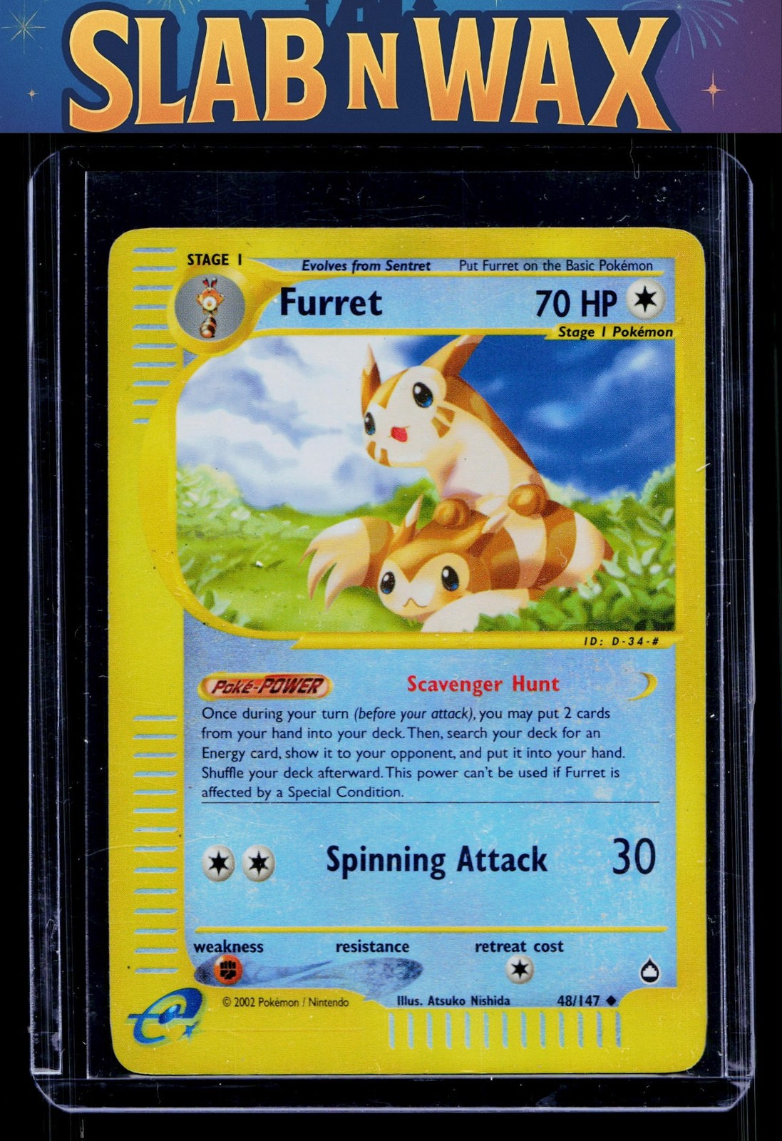 Pokemon tcg Aquapolis Furret #48/147 Reverse