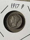 1917 P Mercury Dime 90% Silver  Very Fine VF