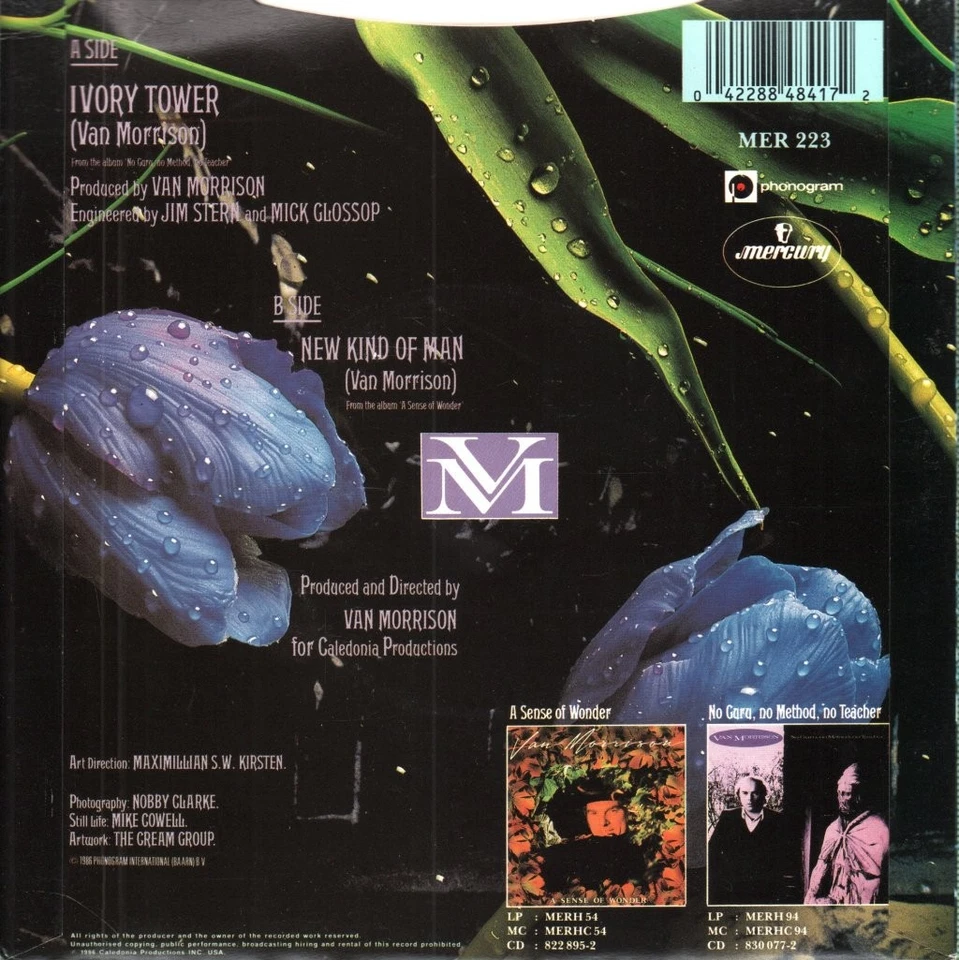 Van Morrison Ivory Tower 7" vinyl UK Mercury 1986 7". creasing to rear of pic - Image 2 of 2