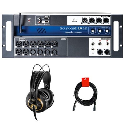 Soundcraft Ui16 16-Input Digital Mixer with AKG K240 Pro Headphone & XLR Cable