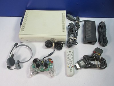 Microsoft XBOX 360 Weiß GB KONSOLE VIDEOSPIEL Full Setup Controller