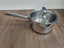 Emeril 1.5 Qt Sauce Pan Pot Double Pour Spout Stainless Steel Copper Core W/ Lid