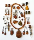 Vintage 23 Pc Baltic Amber Sterling Silver Lot Earrings Pendants Brooch Etc 200g