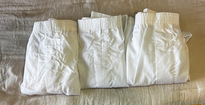 3 Pair NWOT Vintage Sears Perma-Prest Boxer Shorts White 50% Poly 50% Cotton 36
