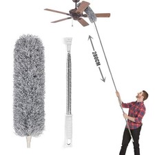 280cm Long Microfiber Duster Long Extendable Duster Cleaner Brush Catcher Mites