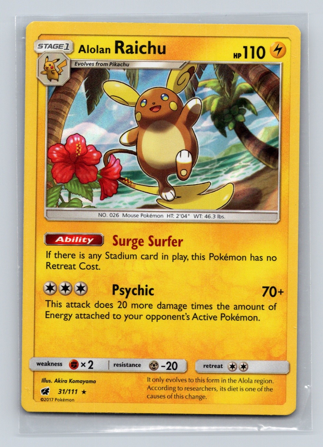 Alolan Raichu Holo Holo Rare SM - Crimson Invasion 31/111 NM