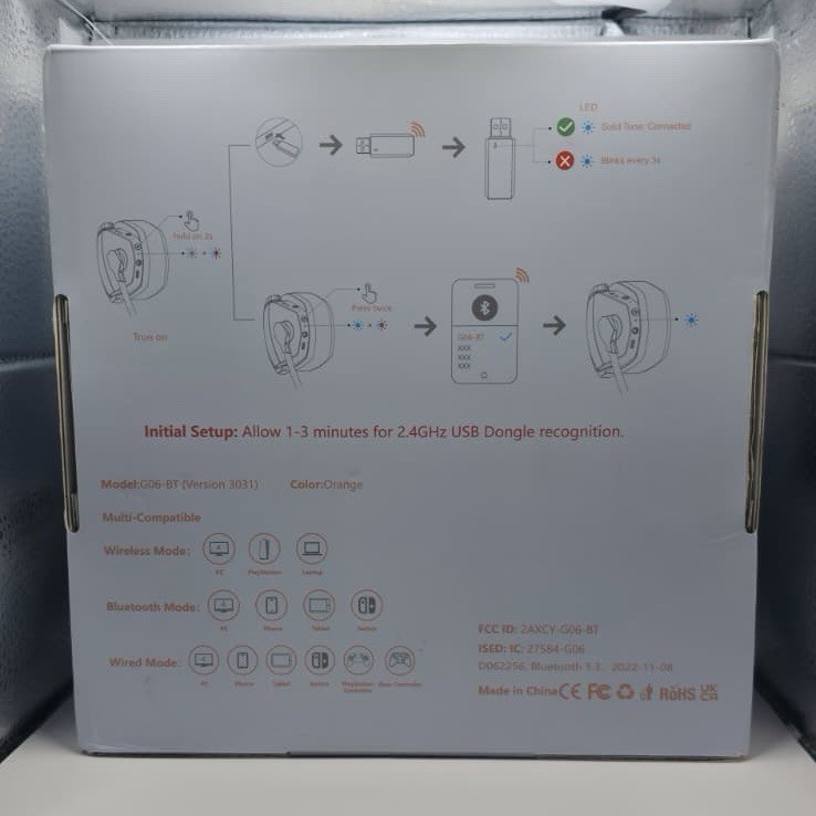 NUBWO G06 Dual Wireless Gaming Headset with Microphone for PS5, PS4, PC, Mobile