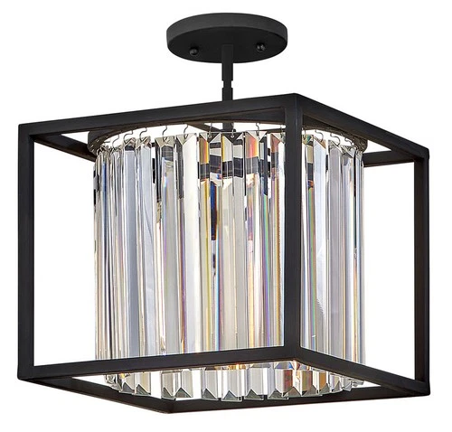 Hinkley Lighting 4554 Giada 1 Light 12"W Crystal Covertible - Black - Picture 2 of 3