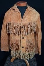 Vintage 1960's Golden Suede Western Fringe Jacket Size Medium 6" Fringe
