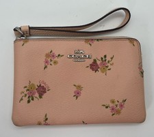 Vintage 2003 Coach Corner Zip Wristlet with Floral Pint Color Pink