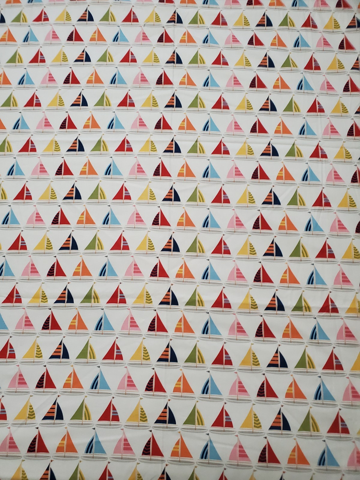 OOP 2.7 Yard Michael Miller Fabric SHORE THING Sailboats Emily Herrick DC-5608