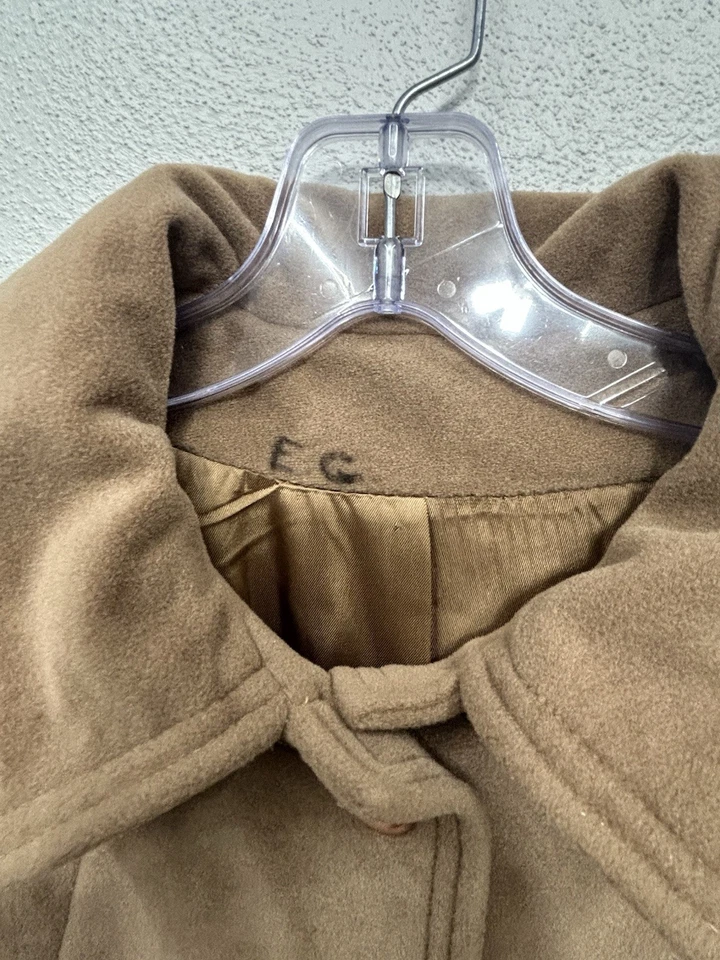 Vintage Juli De Roma Cashmere Overcoat Peacoat Size Large 14 Brown Tan Kajjmir - Image 4 of 4