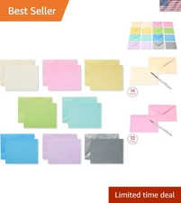 Personalized Note Cards Set – 100 Blank Pastel Cards with Matching Envelopes