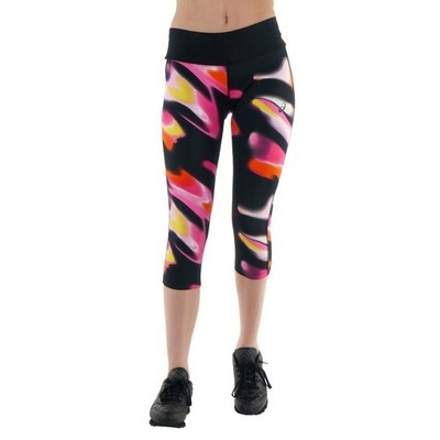 Trousers Universal women Asics 34 Fuzex Knee Tight 1412181112 Pink-Black-Orange