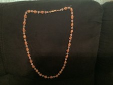 Venetian Glass Brown & Clear Beaded Necklace Handmade in Italy