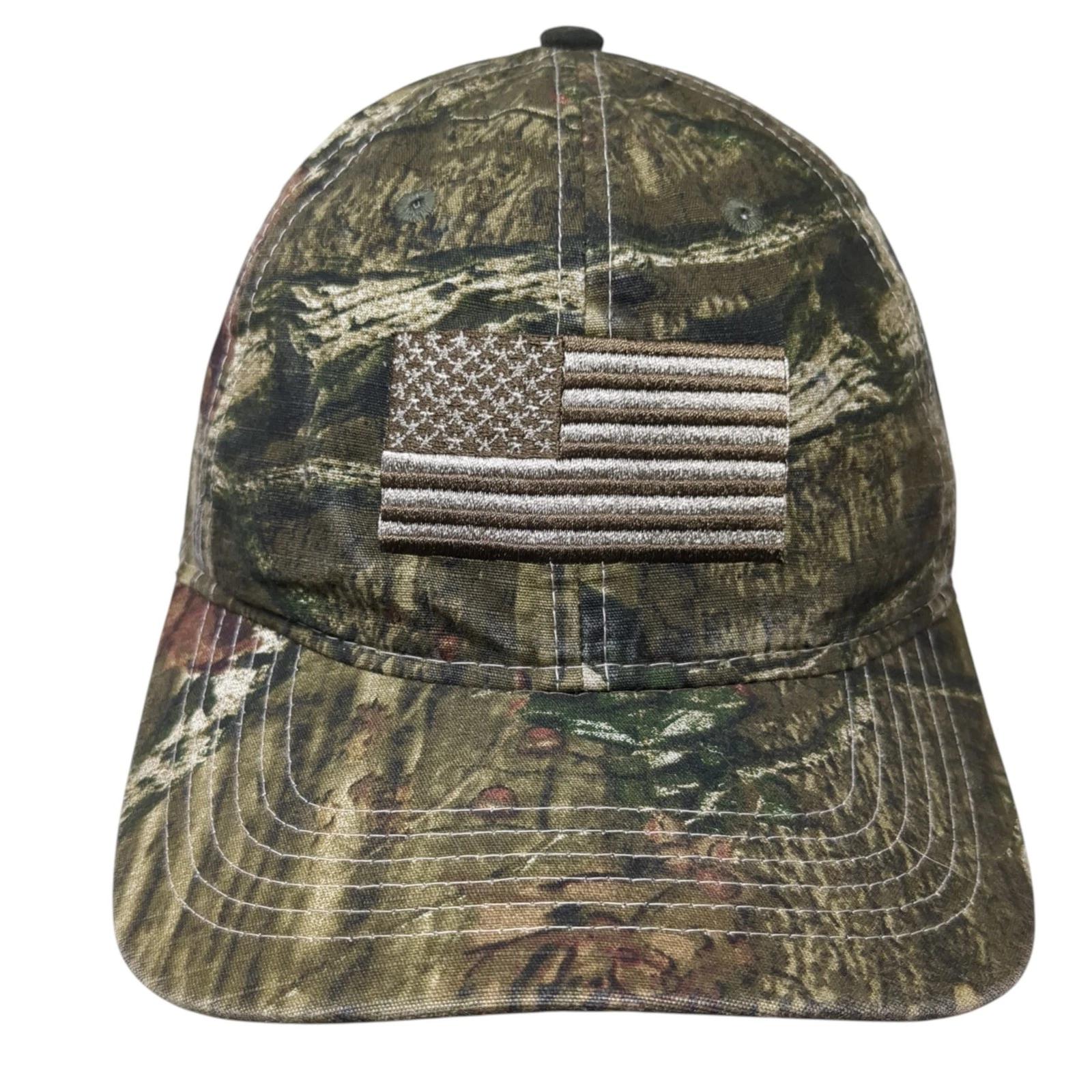 U.S. Flag Strapback Baseball Cap Multi One Size Adjustable Camo Outdoor Cap