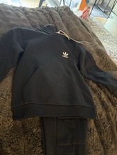 adidas ESS Trefoil Hoodie Set Black 5T Boys 2 Piece Outfit IW1019