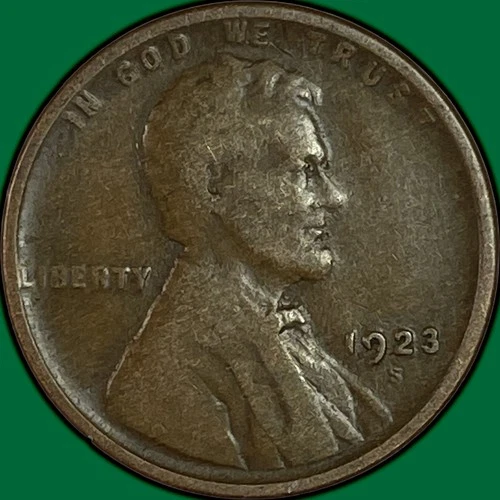 1923-S Lincoln Wheat Cent Fine F Coin #34335