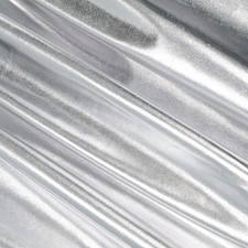 Silver Polyester Fabric Metallic Foil Lame Spandex Material 4-Way Stretch