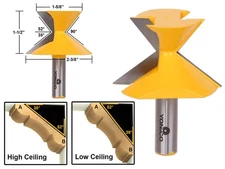 52 Degree X 38 Degree Crown Molding Miter Router Bit - 1/2" Shank Yonico 16143