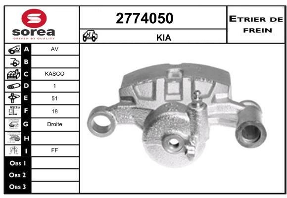 Étrier de frein pour Kia Picanto 1.0 et 1.2 Bi-Fuel LPG étrier arrière droit en fonte