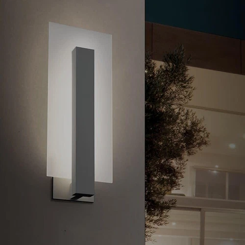 Midtown 16" LED Wall Sconce - Indoor/Outdoor Textured White - 3000K Light - Picture 4 of 5