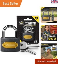 Hardened Steel Padlocks - 2-Pack 40mm Outdoor Security Locks for Gates & Sheds