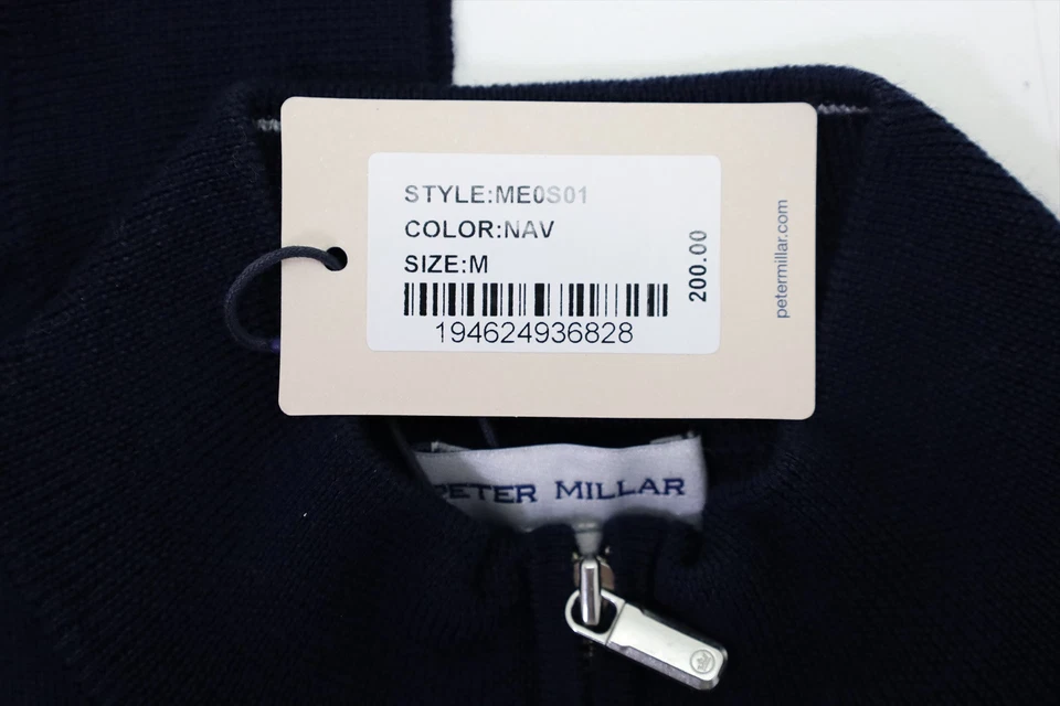 Peter Millar Merino Wool Sweater Mens Medium NAVY 1053D 01269674 - Image 2 of 4