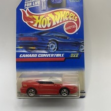 1997 Hot Wheels Mainline/Collector #344 CAMARO CONVERTIBLE Red w/Chrome5Sp India