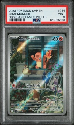 2023 POKEMON OBSIDIAN FLAMES POKEMON CENTER ETB PROMO SVP #044 CHARMANDER PSA 9